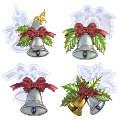 4pcs Christmas Bell Hanging Resin Molds