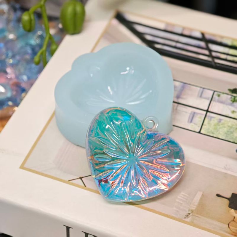 Handmade Diamond Heart Pendant Necklace with Hole Resin Mold