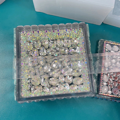 Handmade Square Large Diamond Storage Box Resin Molds