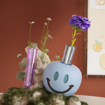Smiley Face Flower Arrangement Container Resin Mold