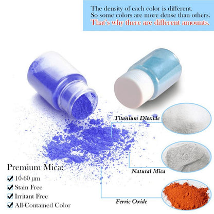 Mica Powder Pigment for Epoxy Resin and Art Crafts 15 Colors(US/UK/FR/GE ONLY)