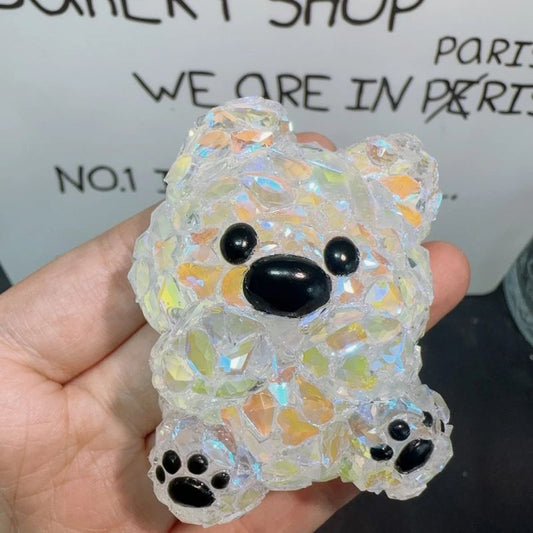 Molde de resina para adorno de perro con diamantes hecho a mano 