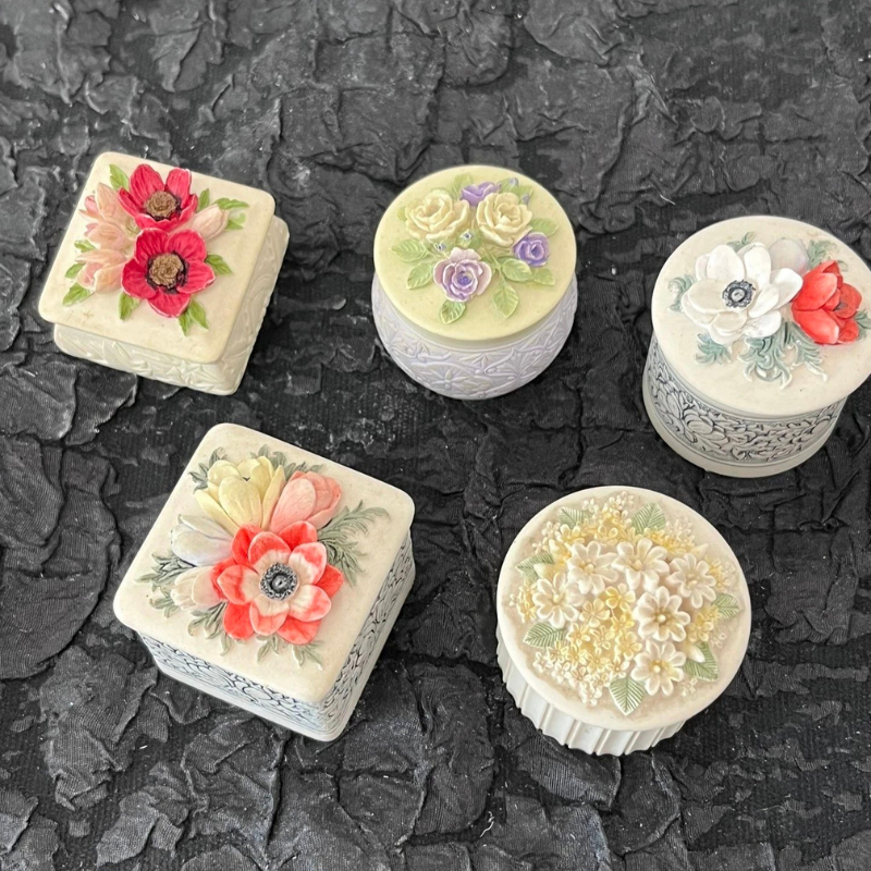 Handmade 3D Flower Storage Jar Resin Molds