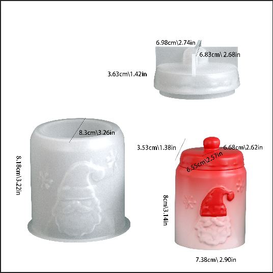 Santa Claus Christmas Tree Storage Jar Resin Molds