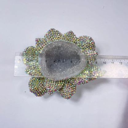 Handmade Cluster Crystal Diamond Lotus Flower Ornament Resin Mold