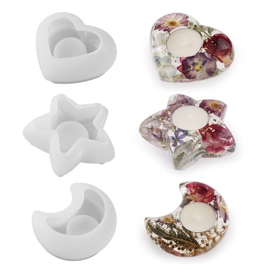 Love Moon Star Candle Holder Decoration Resin Molds