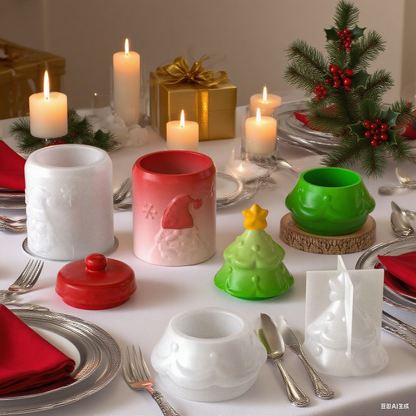 Santa Claus Christmas Tree Storage Jar Resin Molds