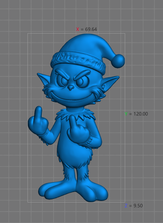 【VIP EXCLUSIVE】Handmade Half-3D Grinch with Cheeky Gesture & Santa Hat Resin Mold