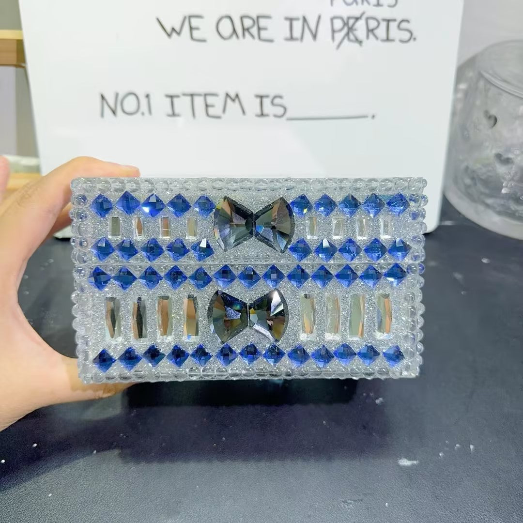 Handmade Diamond Rectangular Large Diamond Bow Storage Resin Mold