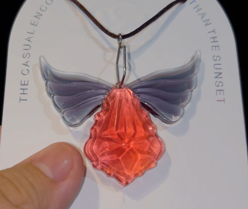 Handmade Winged Gemstone Jewelry Necklace Pendant with Holes Resin Mold