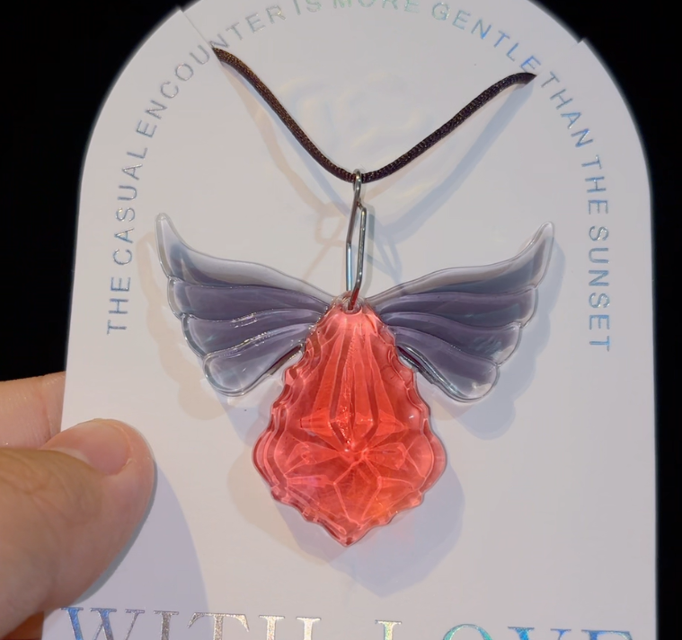 Handmade Winged Gemstone Jewelry Necklace Pendant with Holes Resin Mold