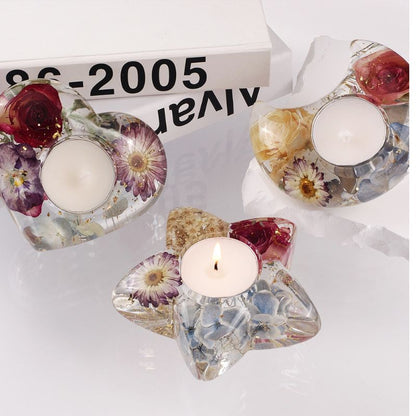 Love Moon Star Candle Holder Decoration Resin Molds