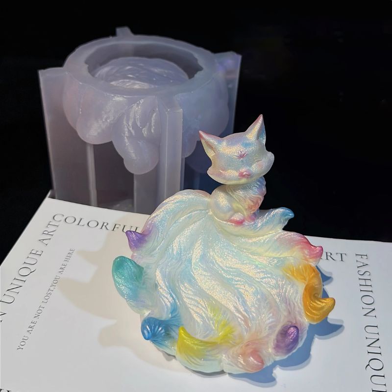 Handmade Nine-Tailed Fox Dish Resin Mold