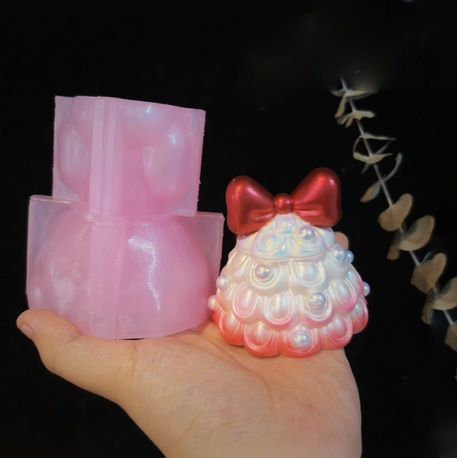 Handmade Bow Christmas Tree Storage Jar Resin Molds
