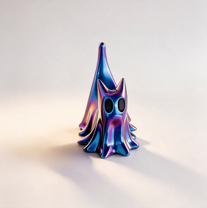 Molde de resina para adorno de gatito fantasma 