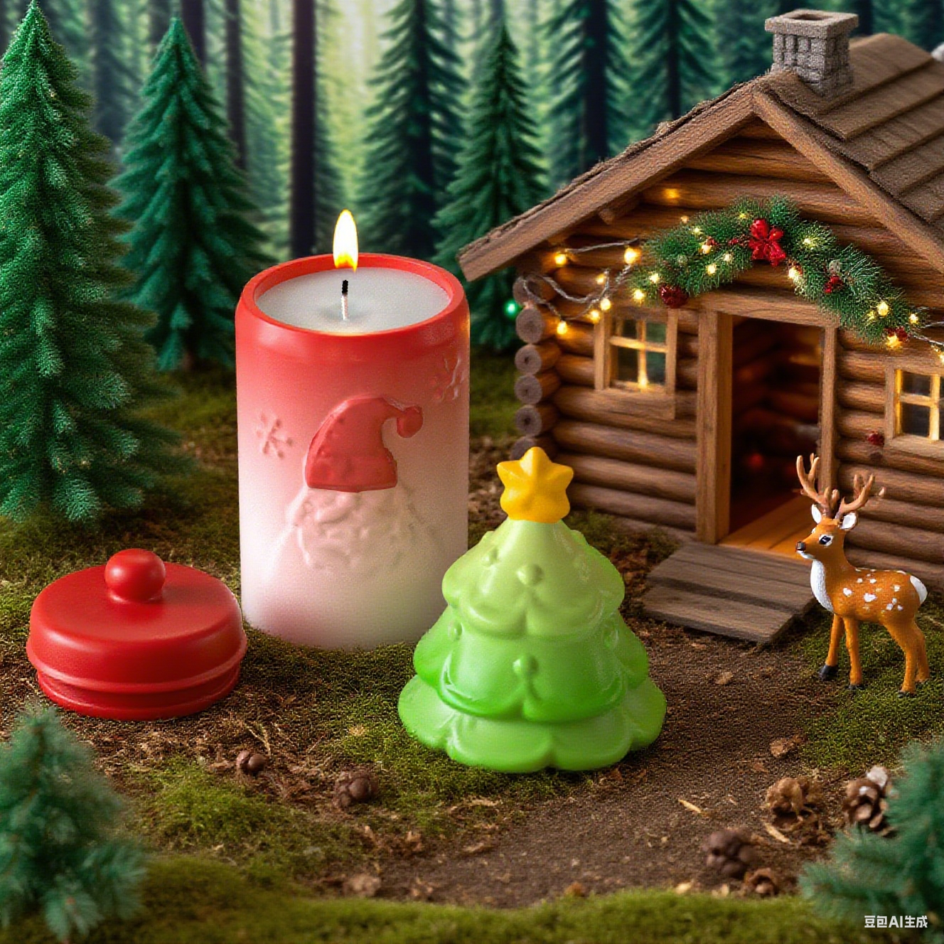 Santa Claus Christmas Tree Storage Jar Resin Molds