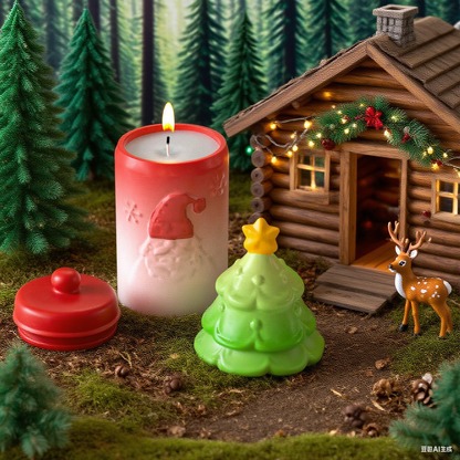 Santa Claus Christmas Tree Storage Jar Resin Molds