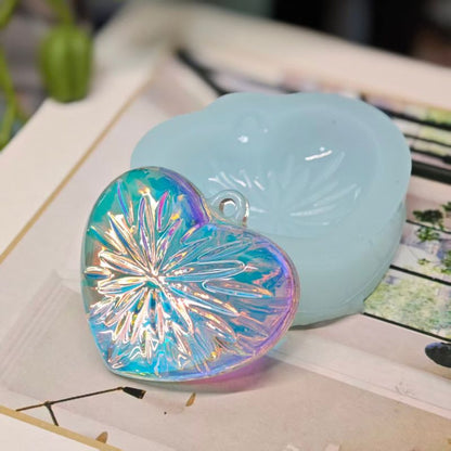 Handmade Diamond Heart Pendant Necklace with Hole Resin Mold