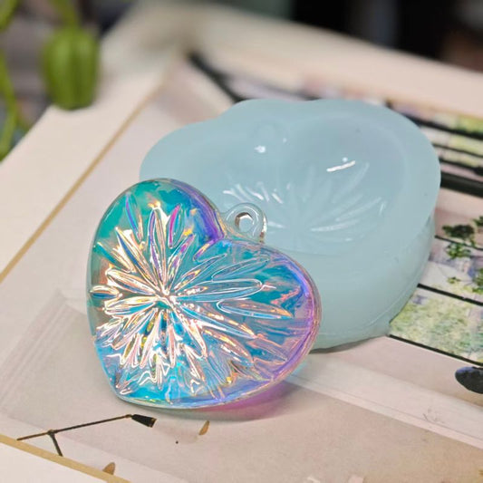 Handmade Diamond Heart Pendant Necklace with Hole Resin Mold