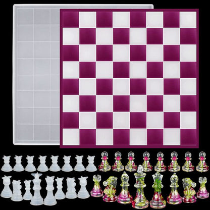 9.84*9.84inch/52.9oz Handmade Chess Resin Silicone Mold