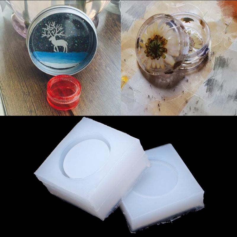 2Pcs Mirror-effect Square Box Base + Lid Resin Silicone Mold