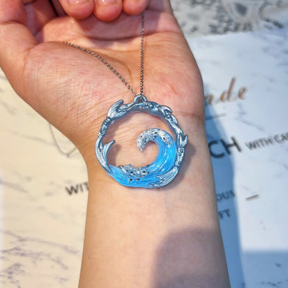 Handmade Wave Jewelry Pendant Resin Mold