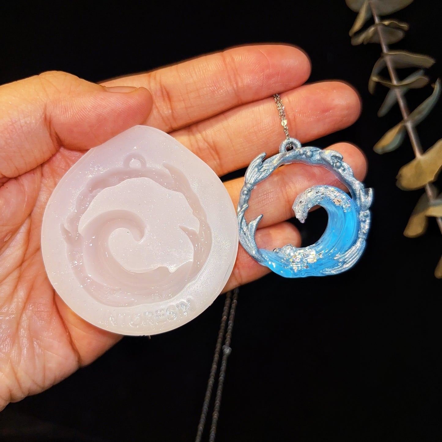 Handmade Wave Jewelry Pendant Resin Mold
