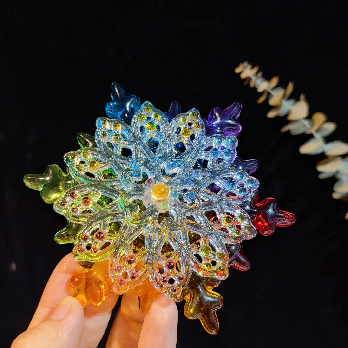 Handmade Double-Layer Rotating Snowflake Ornament Resin Mold