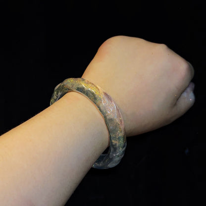 Molde de resina para pulsera de garra de gato semiabierta con ondas de agua, hecho a mano. Diámetro interior: 6,5 cm. 