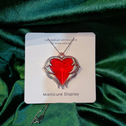 Handmade Wing-Shaped Heart Gemstone Jewelry Necklace Resin Mold