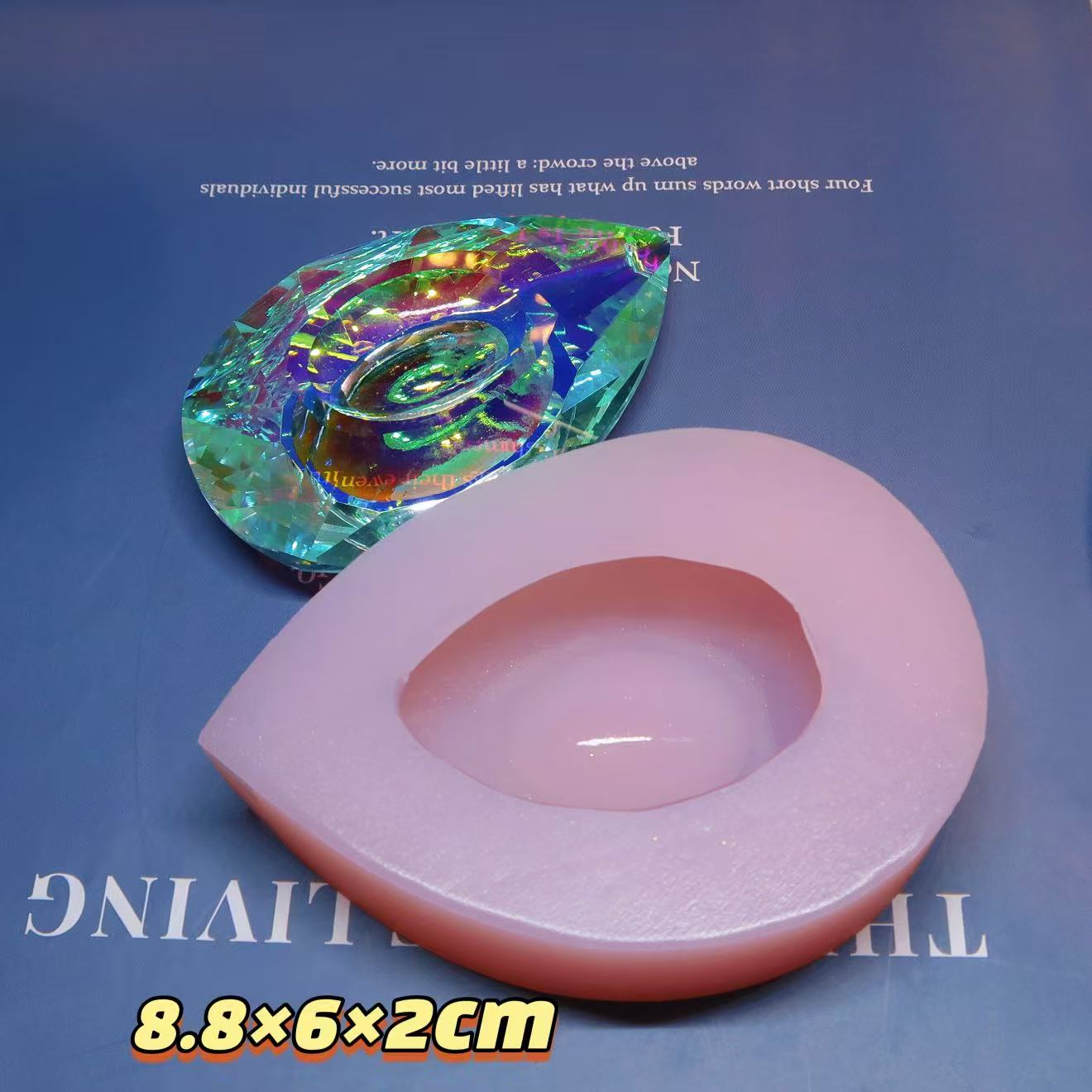 Handmade Large Crystal Teardrop-Shaped Hanging Resin Mold