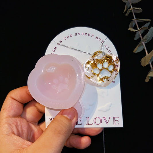 Molde de resina para colgante de joyería con forma de corazón hinchado y garra hecho a mano 