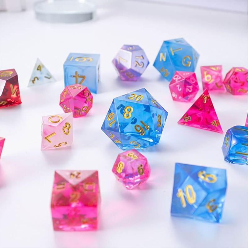7 Shapes Resin Dice Molds with Numbers, Dice Games for Families