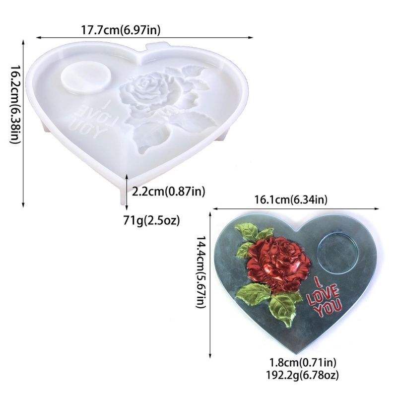 Rose Love Candle Holder Resin Mold