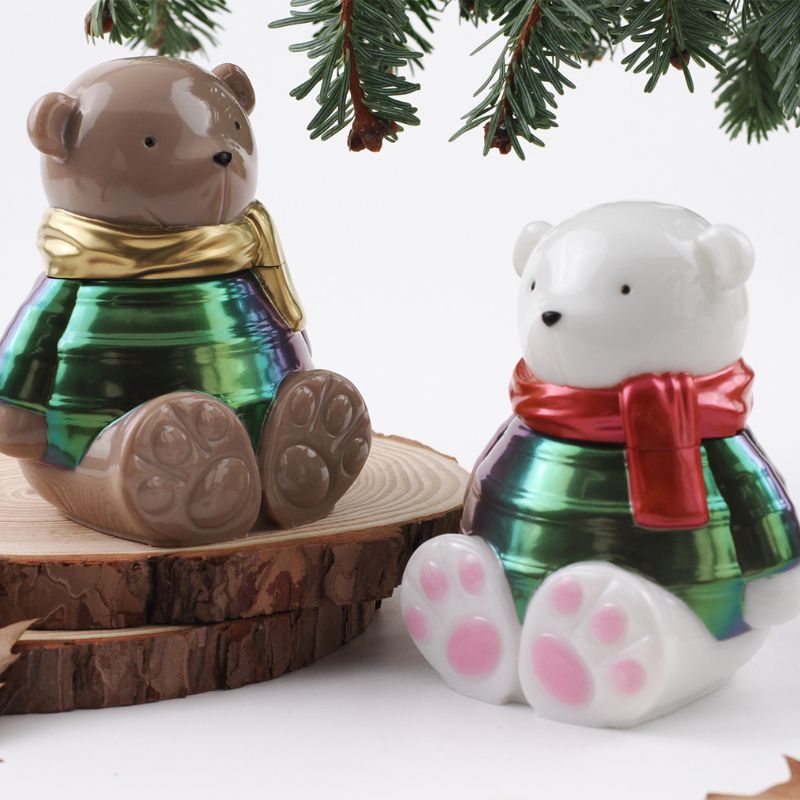 Scarf Bear Storage Jar Resin Mold
