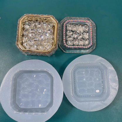 Handmade Square Diamond Storage Box Resin Mold