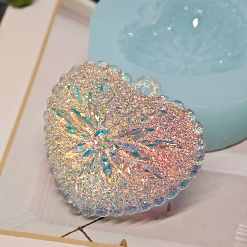 Handmade Diamond Heart Pendant Necklace with Hole Resin Mold