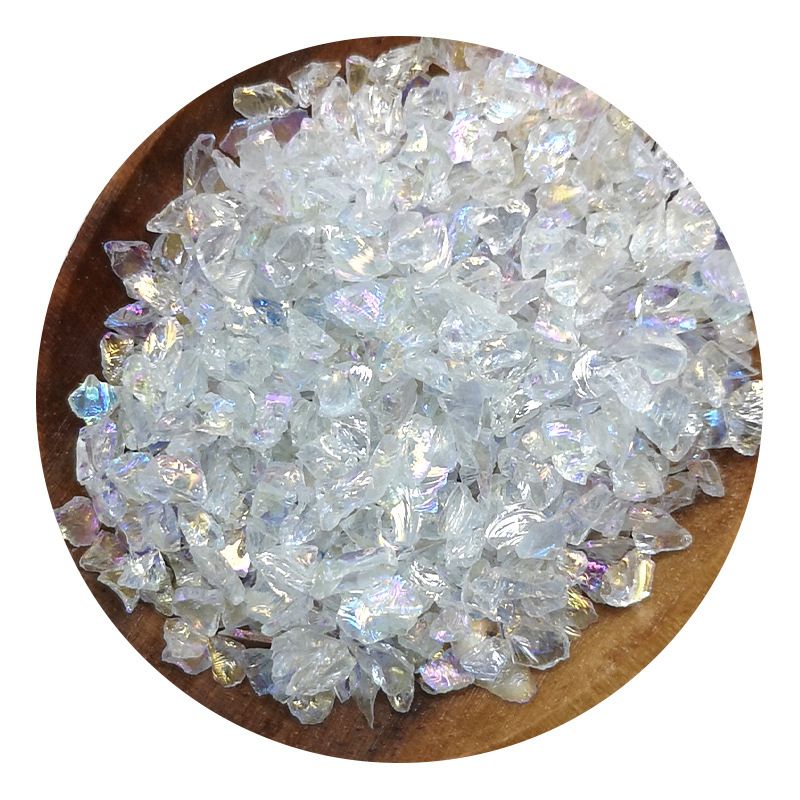 50g Iridescent Icy Blue Clear Kawaii Glass Fake Geode Crystals for Resin Coasters and Jewelry