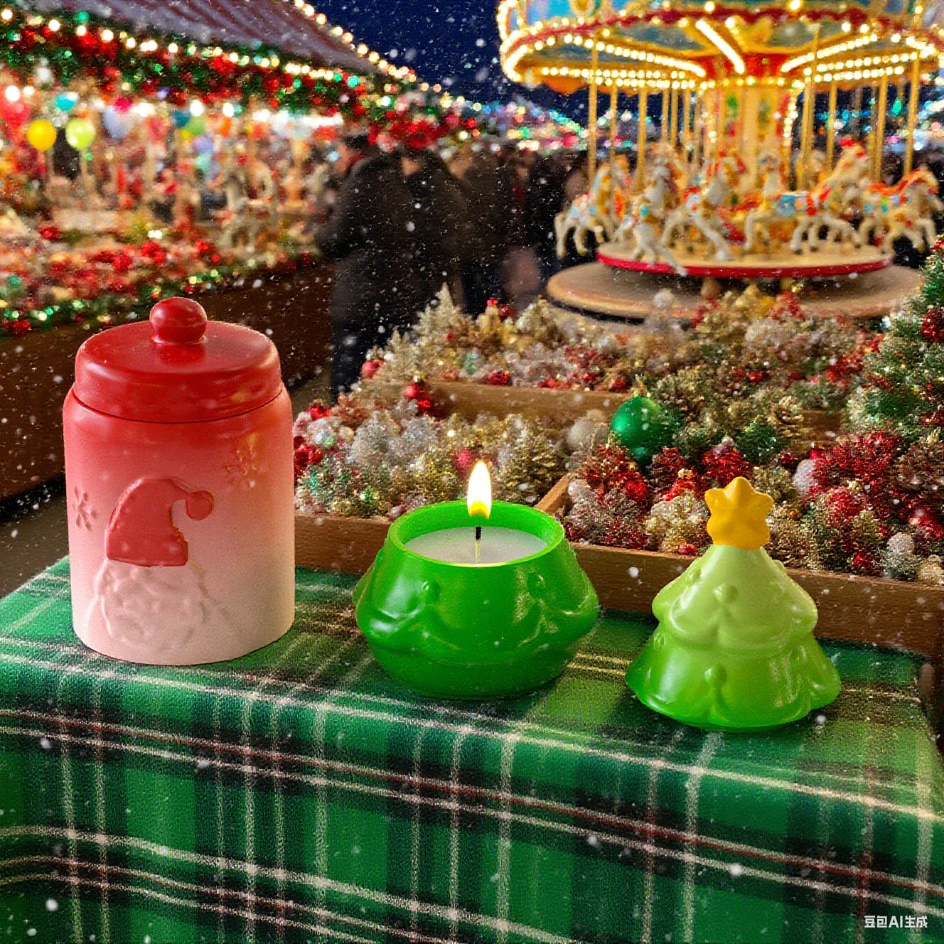 Santa Claus Christmas Tree Storage Jar Resin Molds