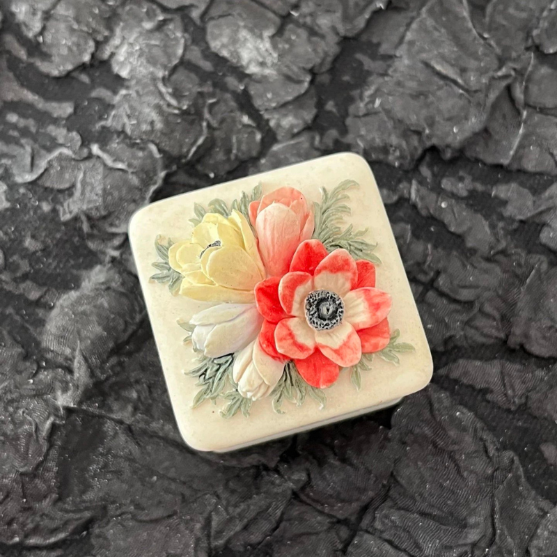 Handmade 3D Flower Storage Jar Resin Molds