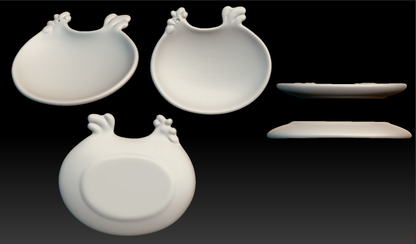 【VIP EXCLUSIVE】Handmade Cute Chicken-Shaped Storage Tray Decorative Figurine Resin Mold