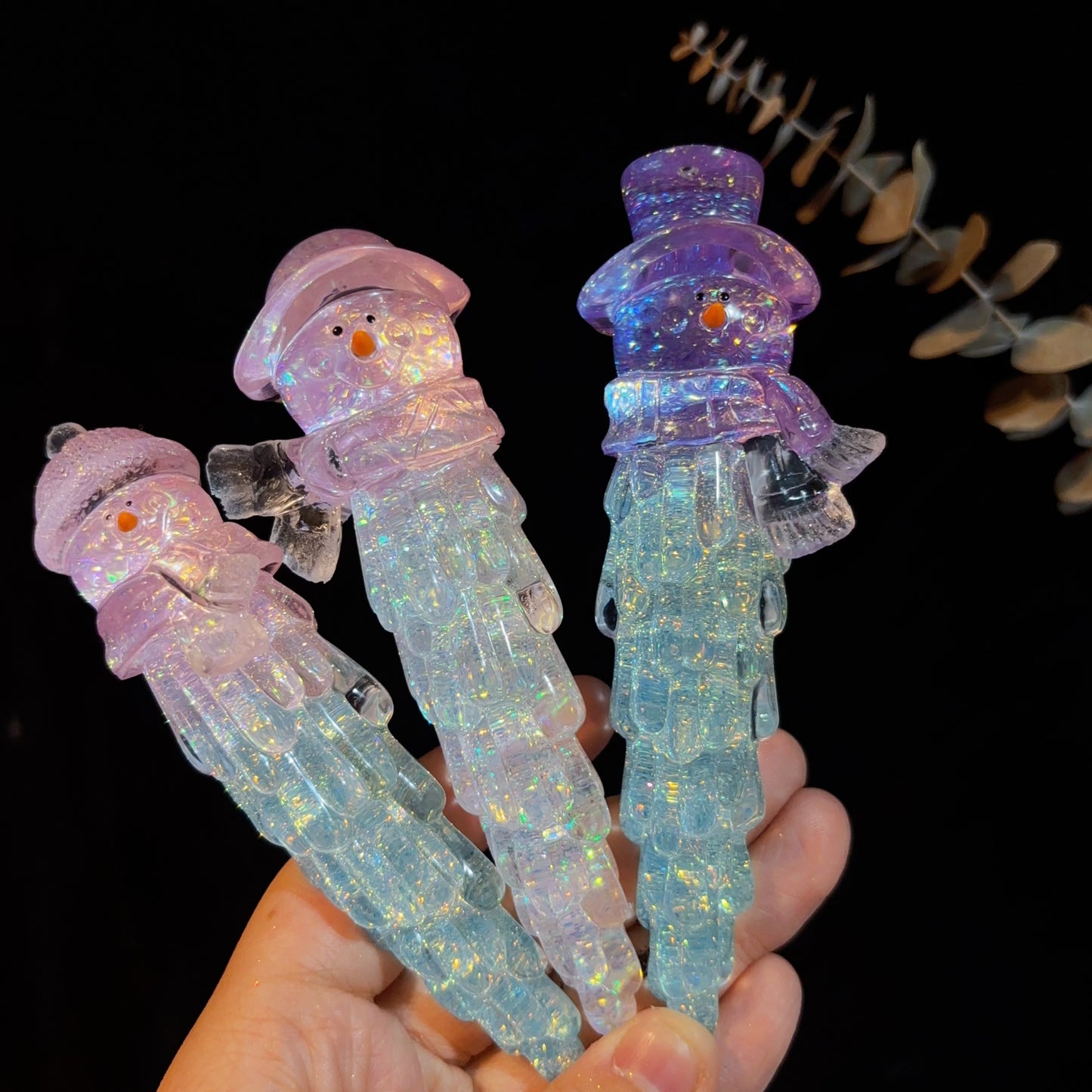 Moldes de resina para decoración de árbol de Navidad con forma de carámbano de cristal hechos a mano 