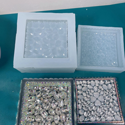 Handmade Square Large Diamond Storage Box Resin Molds