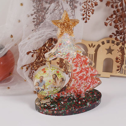 Christmas Tree Patchwork Photo Frame Resin Mold