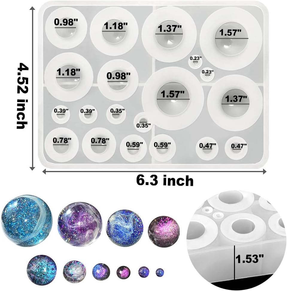 20-Cavity Sphere Molds for Resin Round Ball Resin Mold