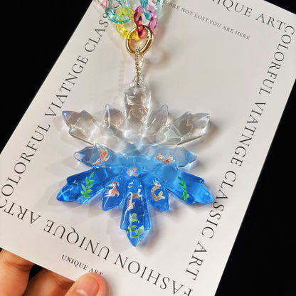 Handmade Water Ripple Snowflake Pendant Resin Mold