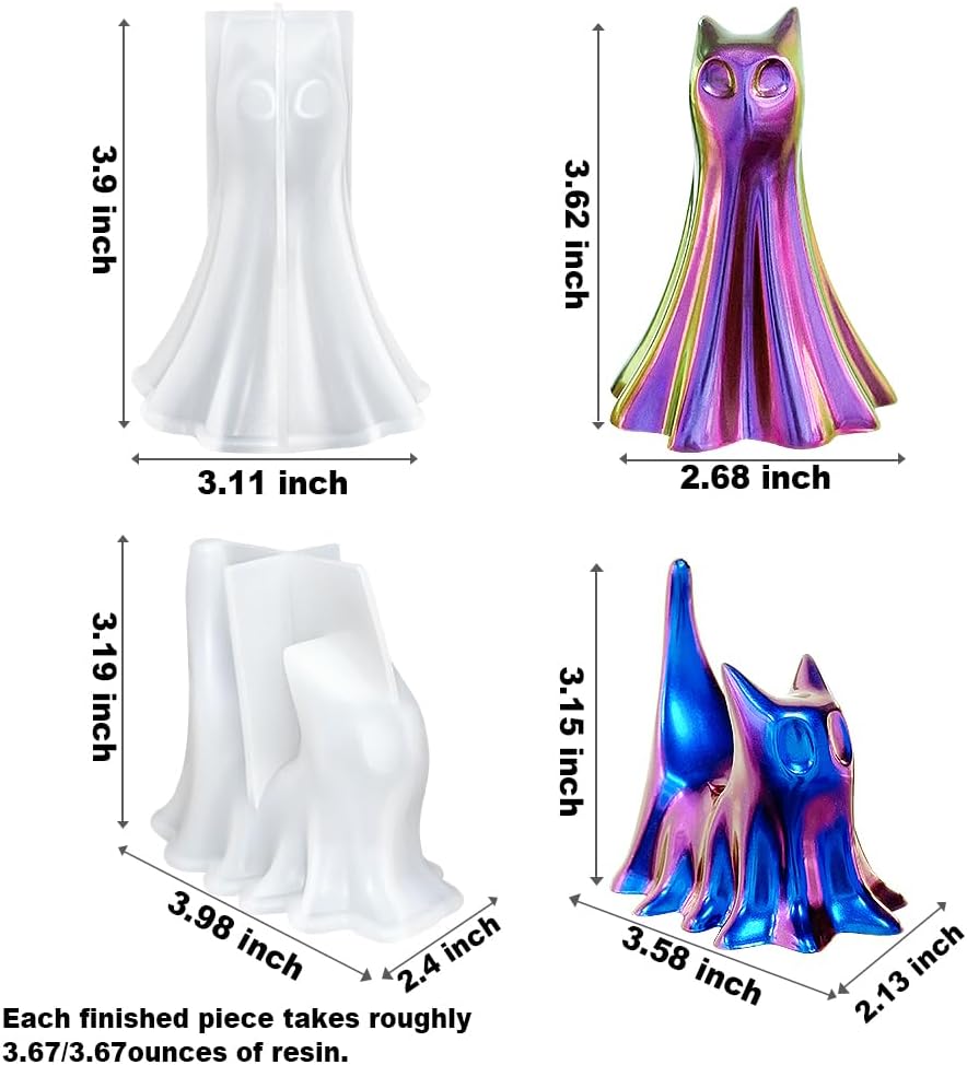 Molde de resina para adorno de gatito fantasma 