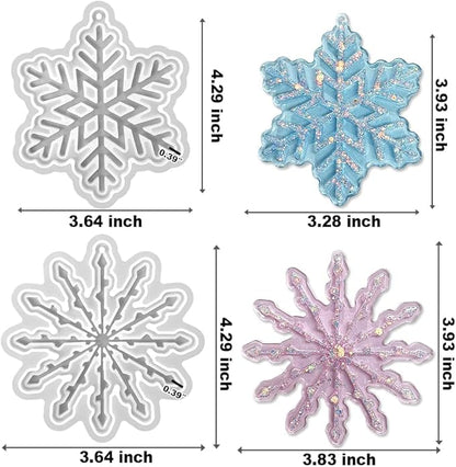 2pcs Snowflake Hanging Ornament Decorative Resin Mold