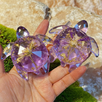 Handmade Crystal-Cut Turtle Ornament Resin Mold