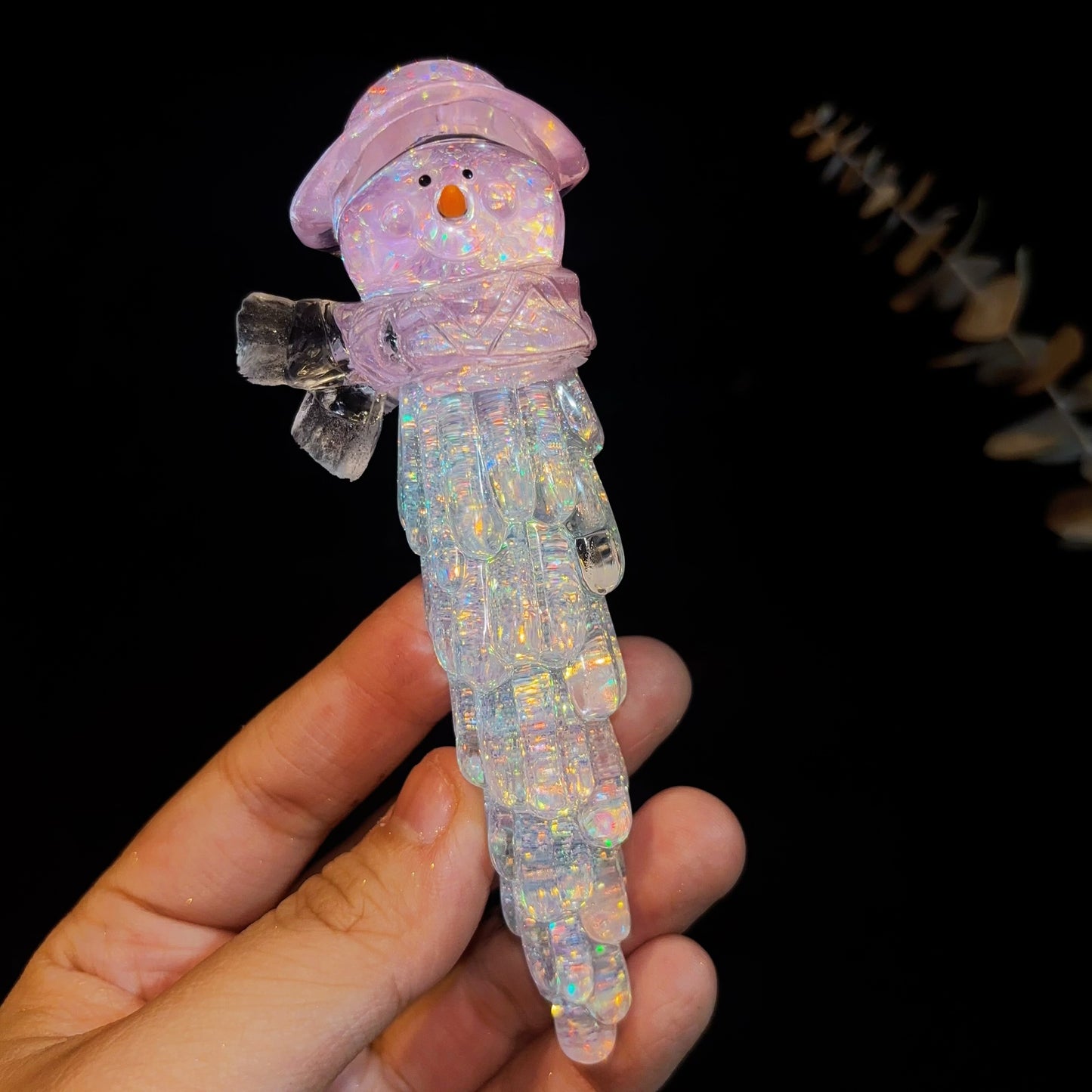 Moldes de resina para decoración de árbol de Navidad con forma de carámbano de cristal hechos a mano 